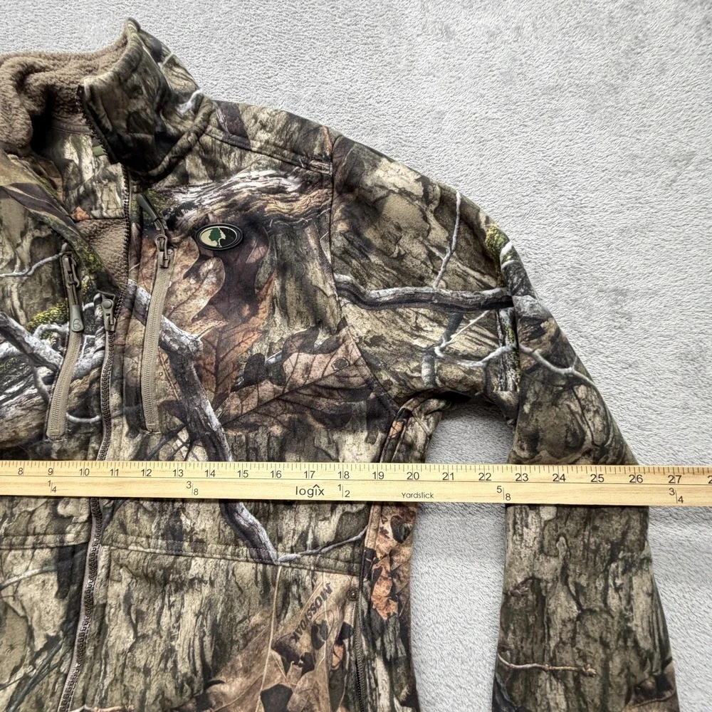 Mossy Oak Jacket Mens L Green Camouflage Fleece Full Zip Pockets